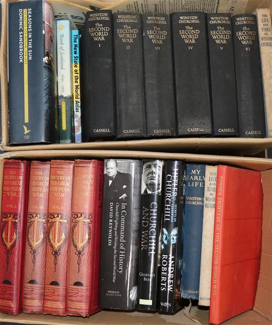 2 boxes of Churchill and war books